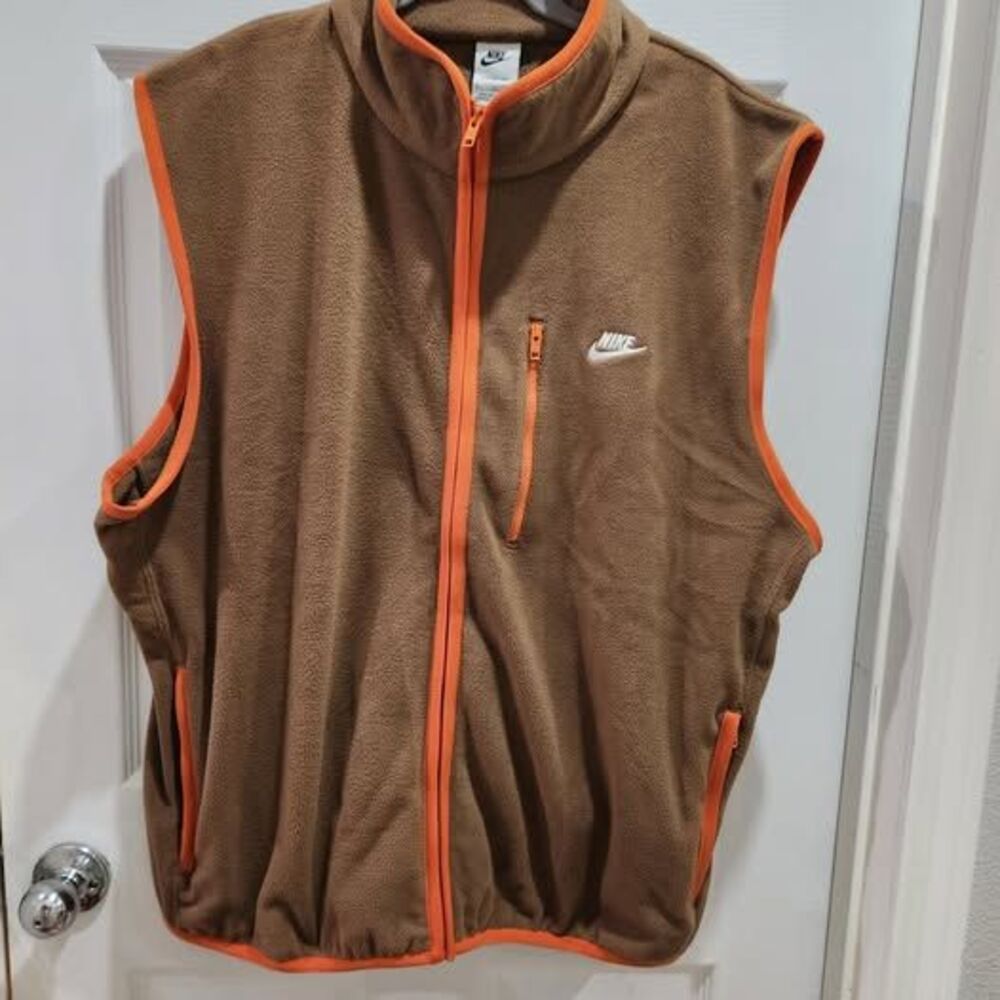 Nike Therma-FIT Fleece Vest XL Brown Orange
